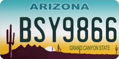 AZ license plate BSY9866