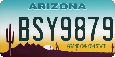 AZ license plate BSY9879