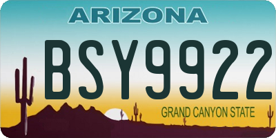 AZ license plate BSY9922