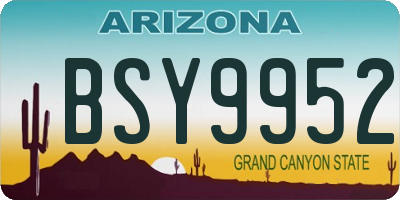 AZ license plate BSY9952