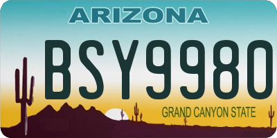 AZ license plate BSY9980