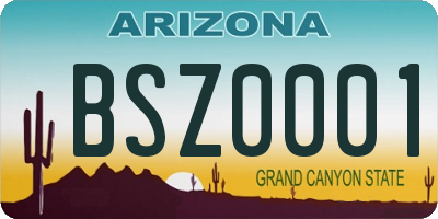 AZ license plate BSZ0001