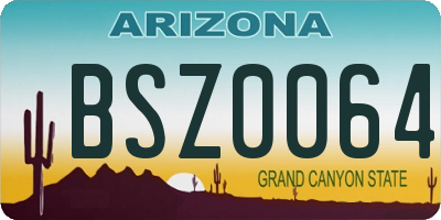 AZ license plate BSZ0064