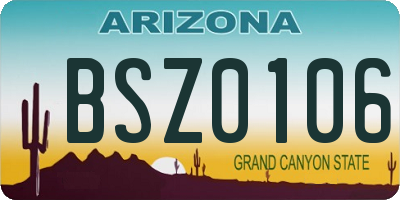 AZ license plate BSZ0106