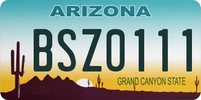 AZ license plate BSZ0111