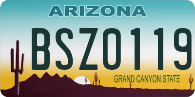 AZ license plate BSZ0119