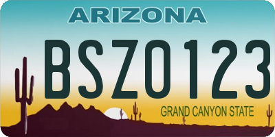 AZ license plate BSZ0123