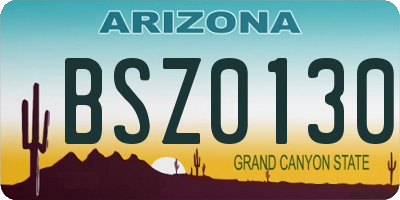 AZ license plate BSZ0130