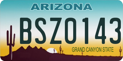 AZ license plate BSZ0143