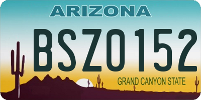 AZ license plate BSZ0152