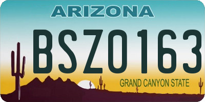 AZ license plate BSZ0163