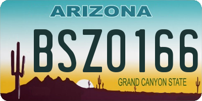 AZ license plate BSZ0166