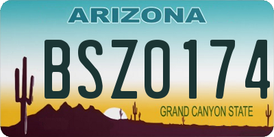 AZ license plate BSZ0174