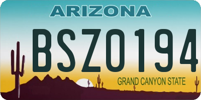 AZ license plate BSZ0194