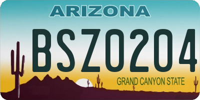AZ license plate BSZ0204
