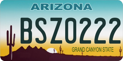 AZ license plate BSZ0222