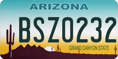 AZ license plate BSZ0232