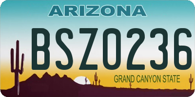 AZ license plate BSZ0236