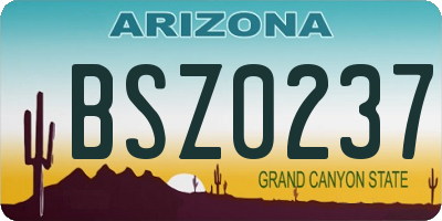 AZ license plate BSZ0237
