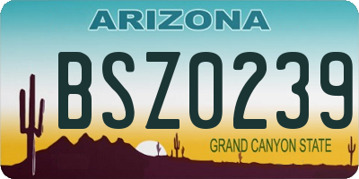 AZ license plate BSZ0239