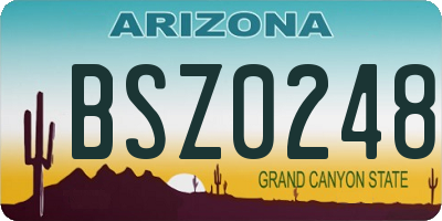 AZ license plate BSZ0248