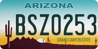 AZ license plate BSZ0253