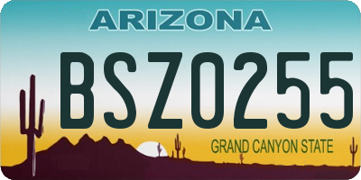 AZ license plate BSZ0255