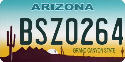 AZ license plate BSZ0264