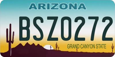 AZ license plate BSZ0272