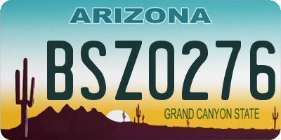 AZ license plate BSZ0276