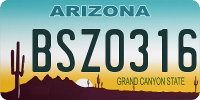 AZ license plate BSZ0316