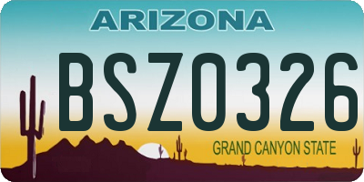 AZ license plate BSZ0326