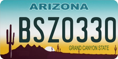 AZ license plate BSZ0330