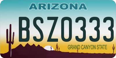 AZ license plate BSZ0333