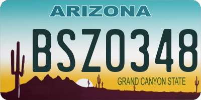 AZ license plate BSZ0348