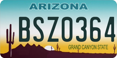 AZ license plate BSZ0364