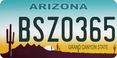 AZ license plate BSZ0365