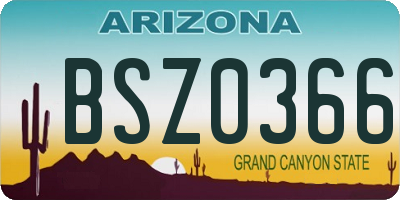 AZ license plate BSZ0366