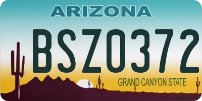 AZ license plate BSZ0372
