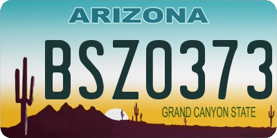 AZ license plate BSZ0373