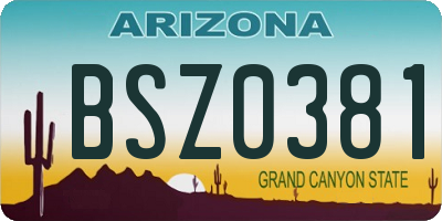 AZ license plate BSZ0381