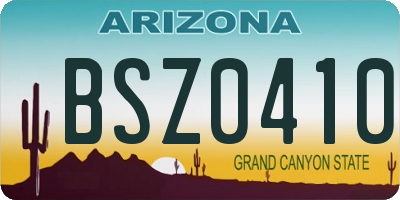 AZ license plate BSZ0410