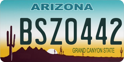 AZ license plate BSZ0442