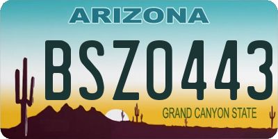 AZ license plate BSZ0443