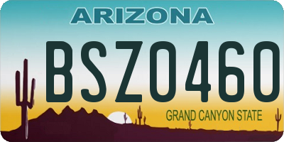 AZ license plate BSZ0460