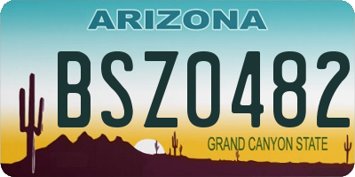AZ license plate BSZ0482