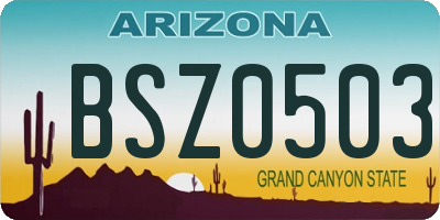 AZ license plate BSZ0503