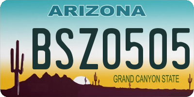 AZ license plate BSZ0505