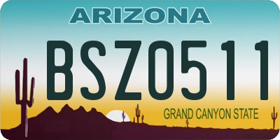 AZ license plate BSZ0511