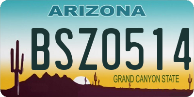 AZ license plate BSZ0514